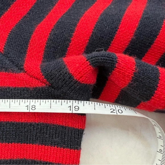 Sandro Stripped Red Black Crew Neck Wool Blend Sweater Sz Small S - Picture 7 of 10